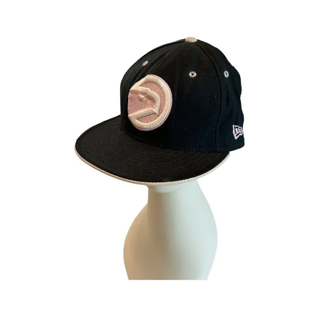New Era Altanta Hawks Retro Hardwood Classics Hat Cap Embroidered Pink 7 3/8